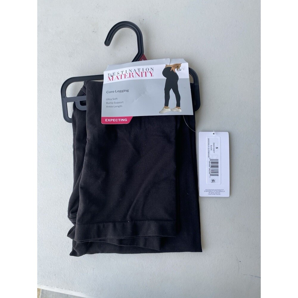 NWT Destination Maternity Core Legging Black Small Ultra Soft Bump Support Ankle